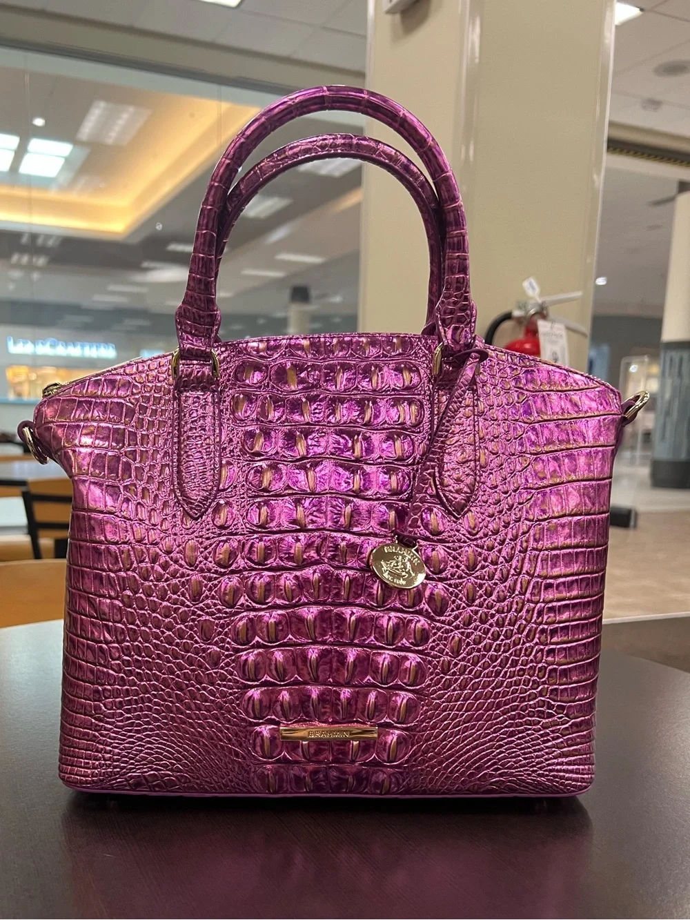 Brahmin Duxbury Satchel Bag Opera Melbourne Iridescent Leather $315 Retail - Picture 2 of 11